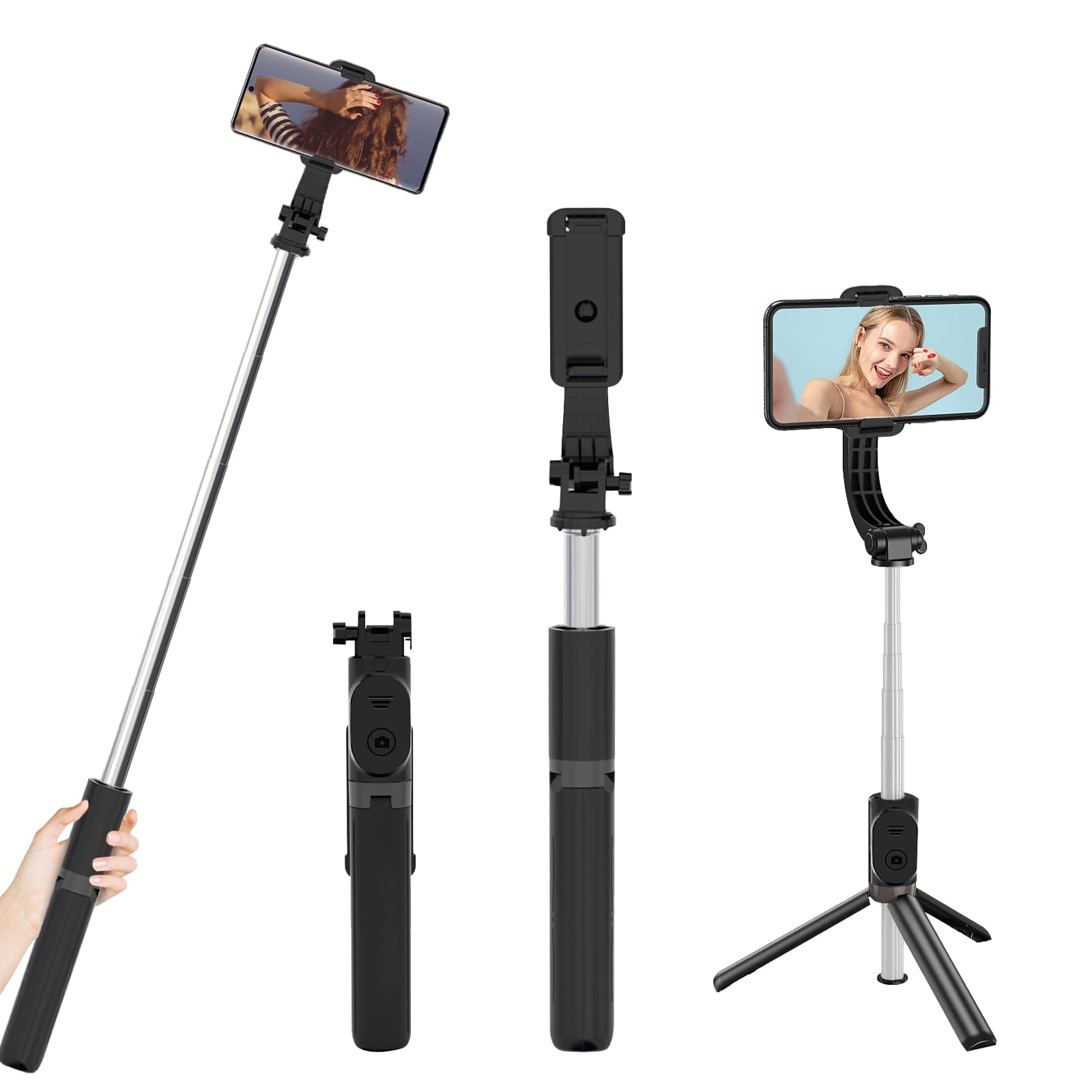 Amazon | 自撮り棒 【2025新安定三脚モデル】スマホスタンド じどり棒